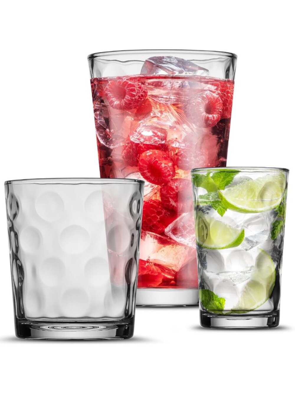 18-Piece Drinking Glass Set - Highball, DOF & Juice Glasses for Family Use